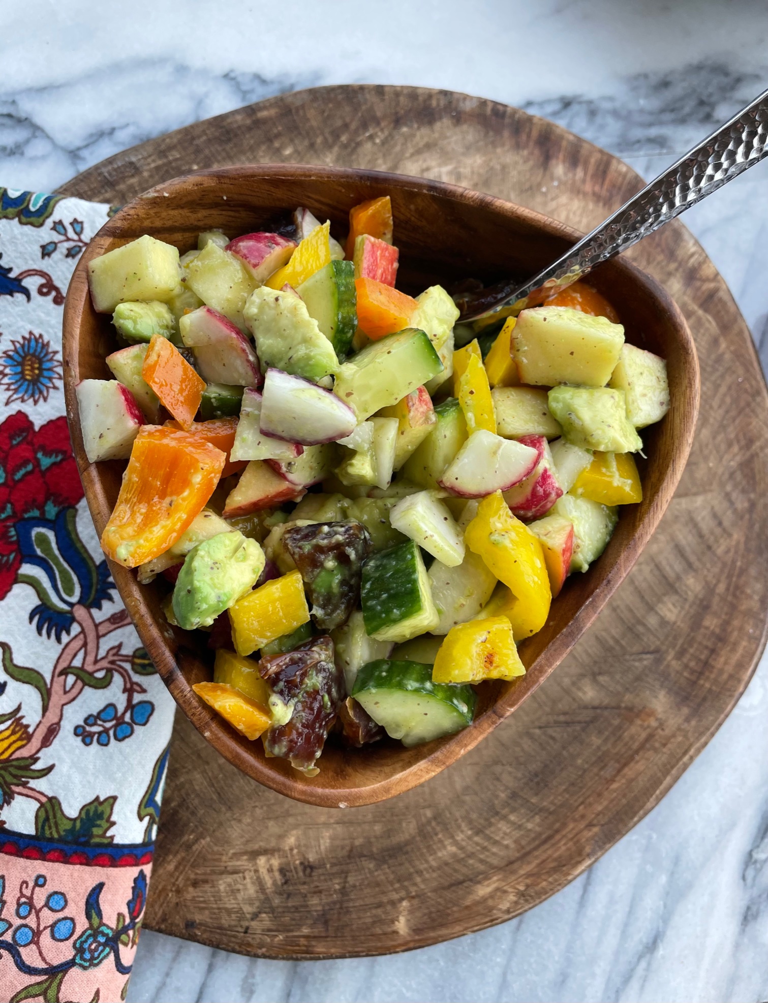 Picture of Easy Healthy Chopped Vegetable Fruit Salad Recipe