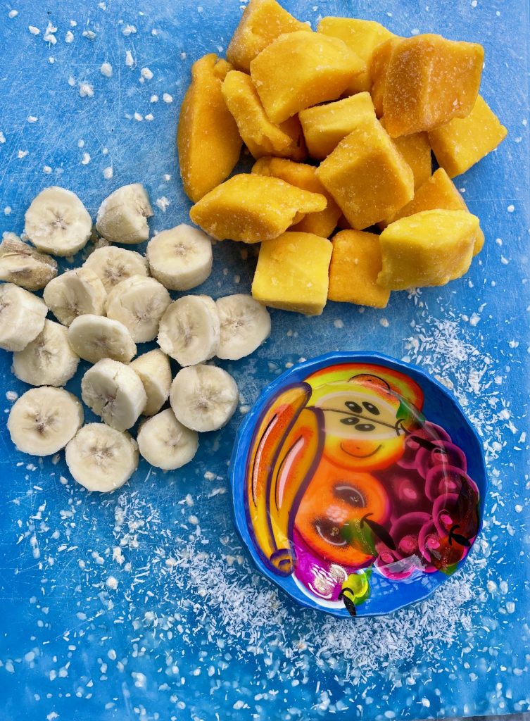 Healthy Easy Mango Banana Coconut Ice Cream Nicecream Recipe