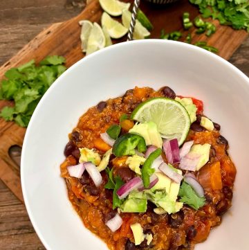 healthy southwest sweet potato quinoa chili recipe