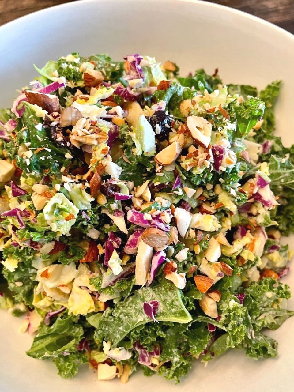 Kale Brussels Maple Tahini Salad Recipe