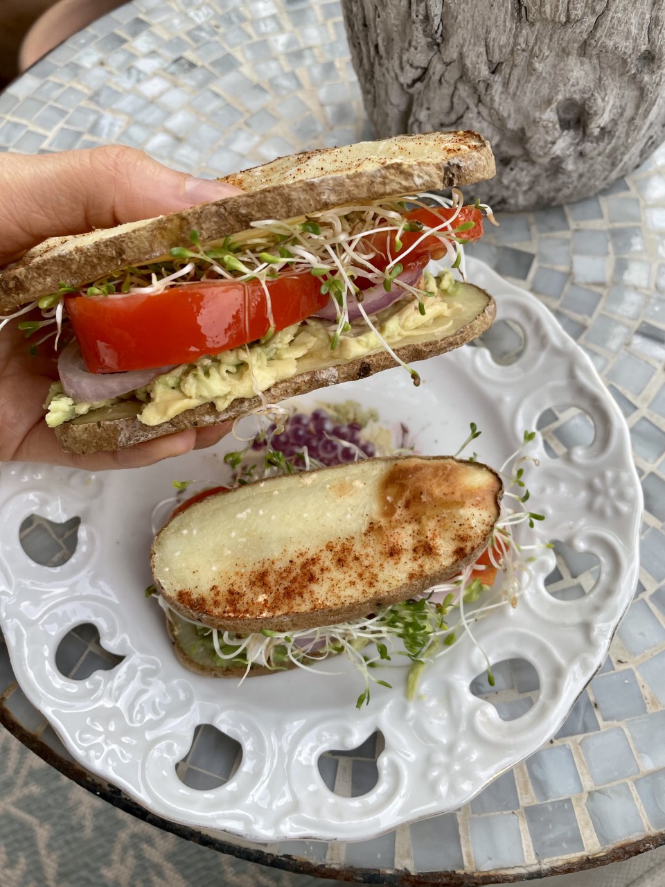 Easy Veggie Potato Sandwich Healthy Gluten-Free