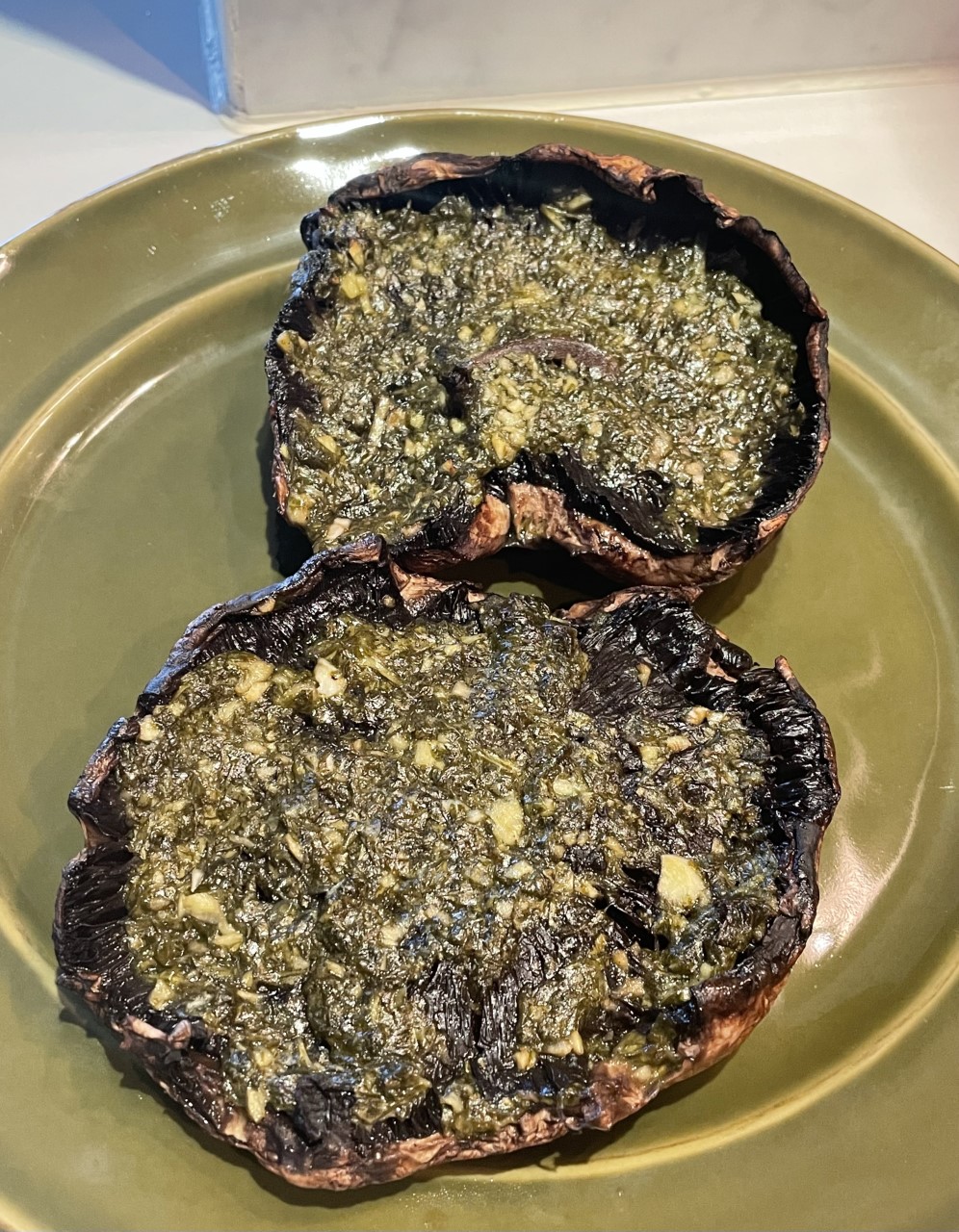 Baked Basil Pesto Portobello Mushrooms Recipe