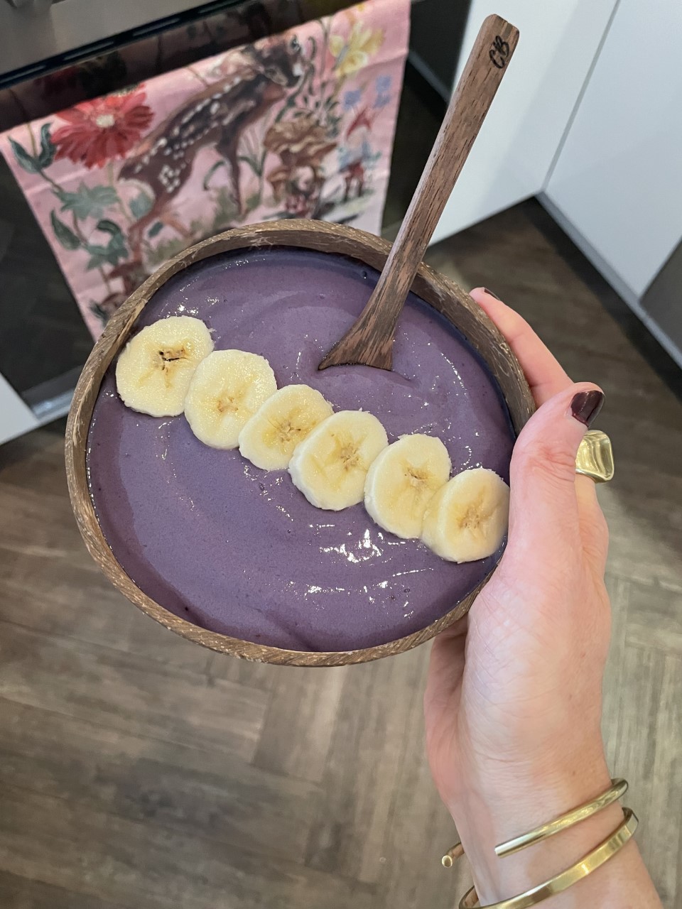 Banana Mango Blue Butterfly Pea Flower Powder Smoothie