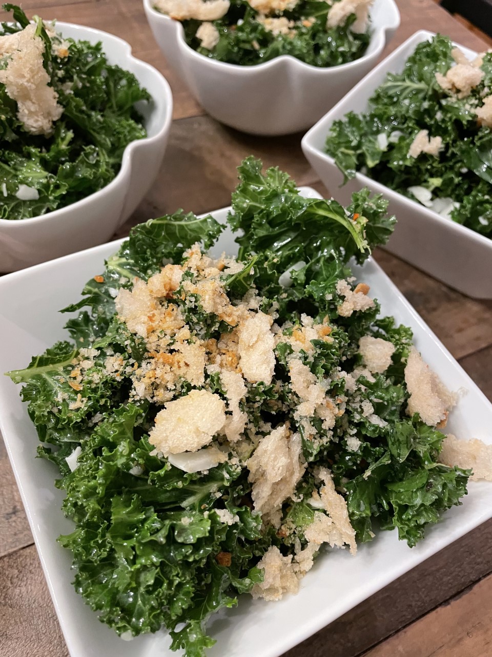 My Girlfriend's Kale Salad- Kale with Garlic Lemon Dressing