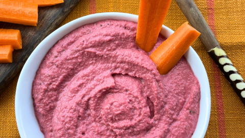 Easy Pink Beet Hummus