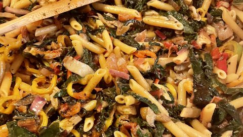 Slow-Cook Mushroom Veggie Penne Healthy Pasta Recipe