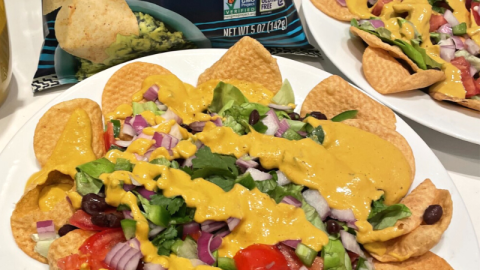 healthy nachos with cashew cheese