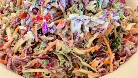 Healthy Cabbage Coleslaw - No Mayo, No Vinegar, Vegan, No Mustard, Low Fat