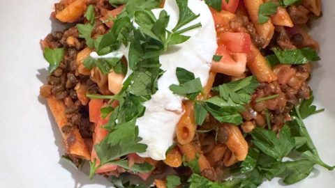 Turkish Inspired Lentil Pasta Recipe Anna Paul Turkish Viral TikTok Recipe Made Healthy and Plant-Based