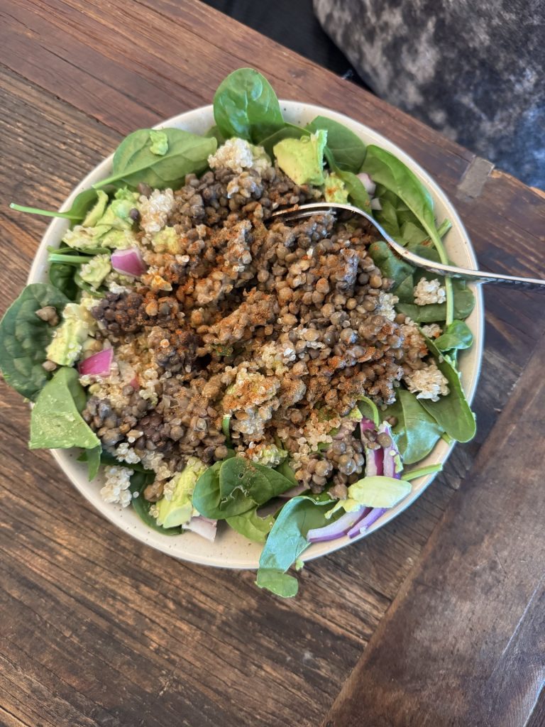 5 minute lentil salad lunch