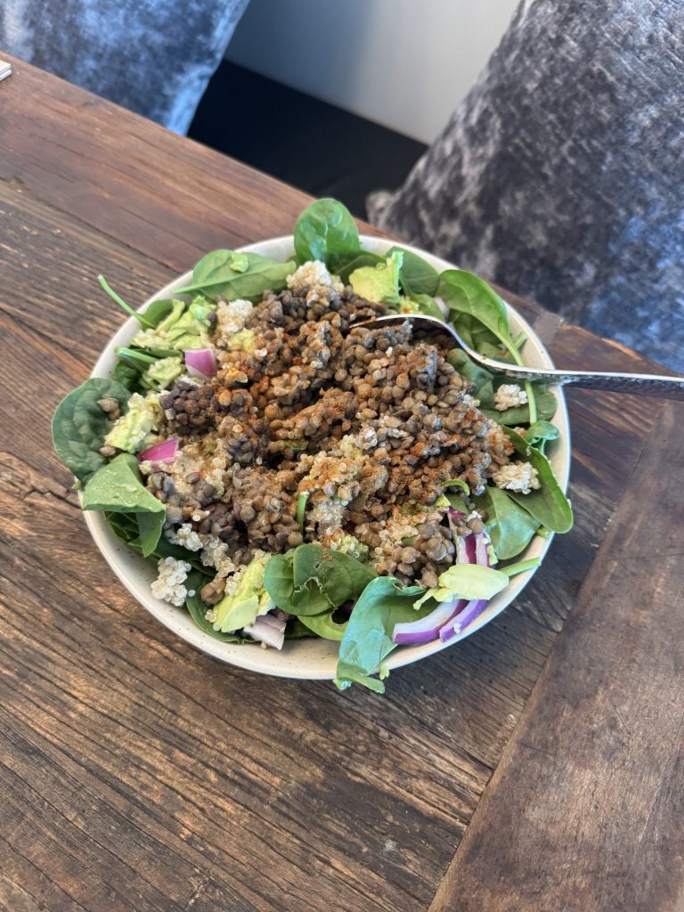 5 minute lentil salad lunch