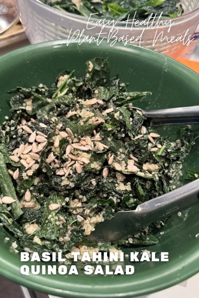 Basil Tahini Kale Quinoa Salad